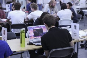 Participants at work during the Unbias hackathon
